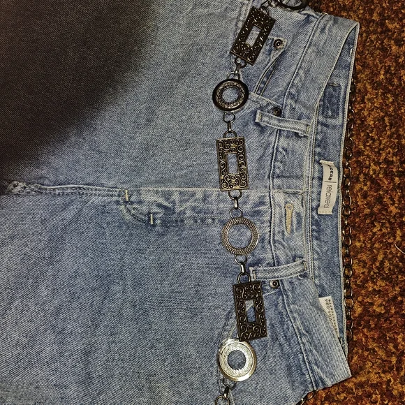 Y2k Waist Chain Mixed Metal Belt Fits 25"-40" (Clothes Not Included) - Picture 3 of 4